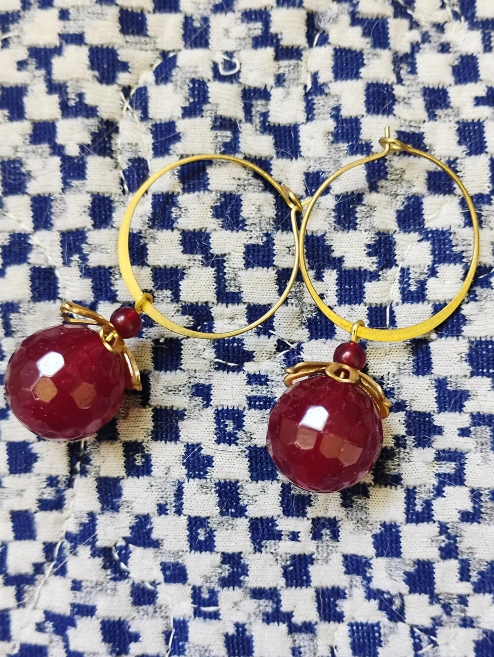 Ruby Blossom Handmade Charm Hoops - Picture 4 of 5